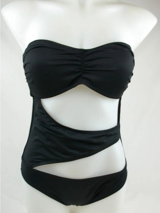 Other - ana Swimsuit One Piece Black Cutout Monokini 12 EUC